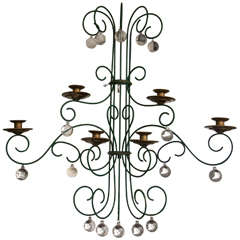 Large and Unique Scrolled Wire Candle Sconce 11