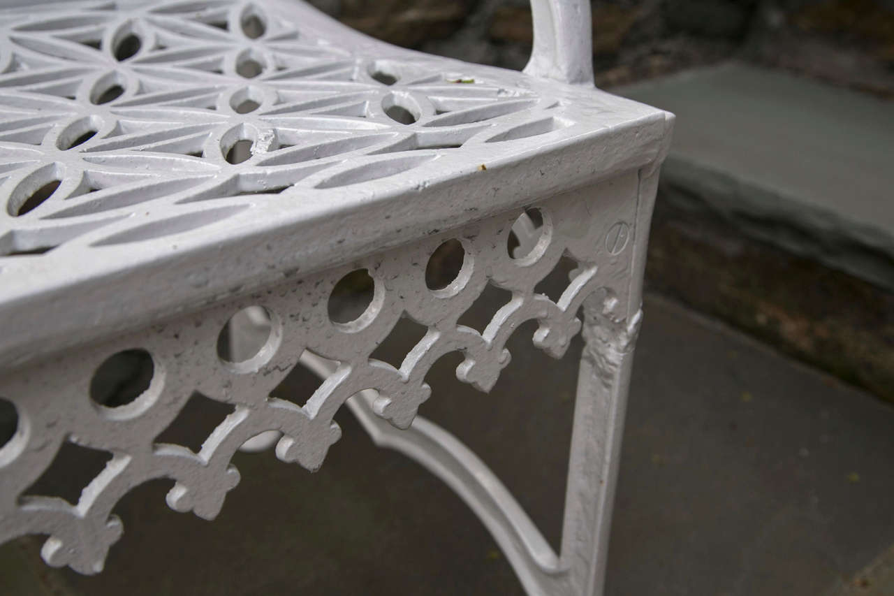 Victorian Era Cast Iron Curtain Design Garden Settee 1