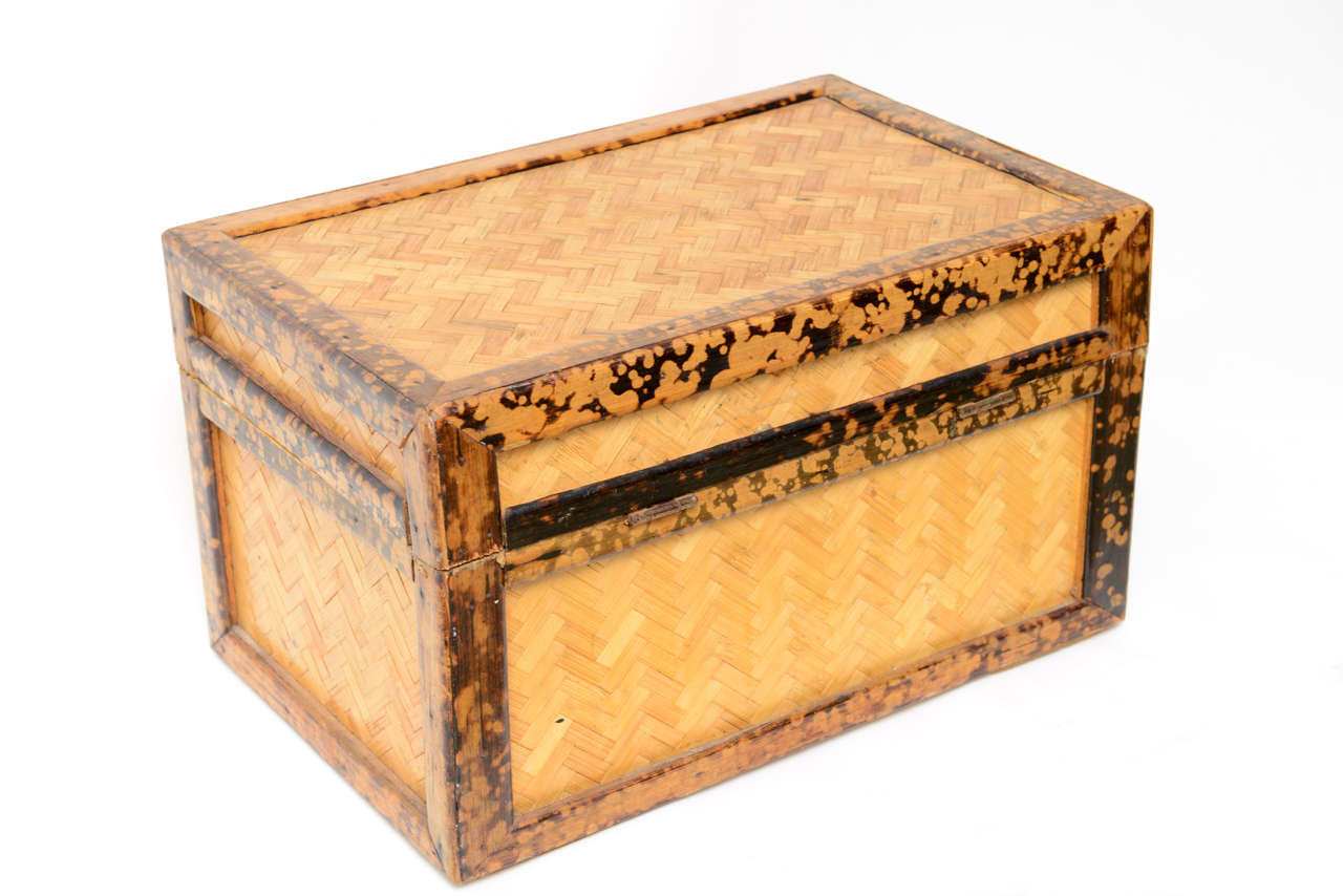 20th Century English Tortoise Bamboo Box