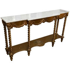 Vintage Gilt Marble Italian Console