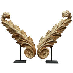 Pair Of Gilded Carvings