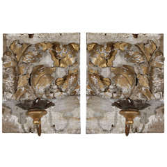 Pair of italian carved fragment wall sconce