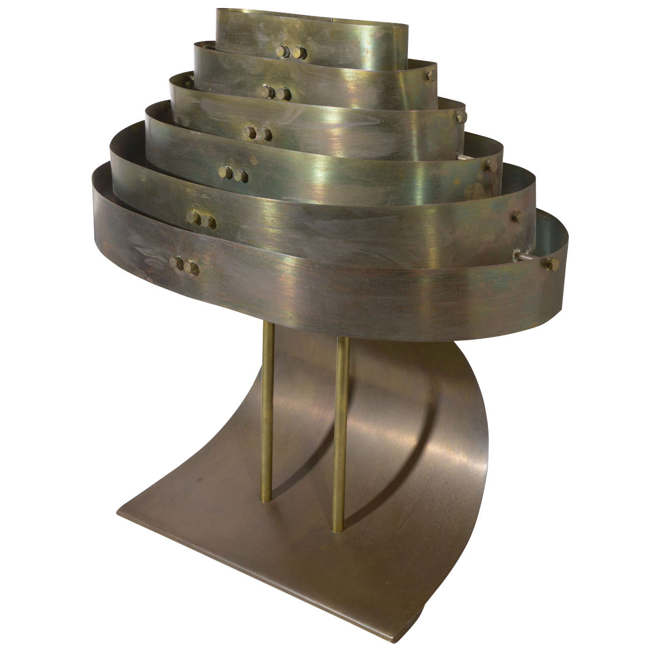 Machine Age Art Deco Kurt Versen Bronzed Streamline Skyscraper Table Lamp For Sale
