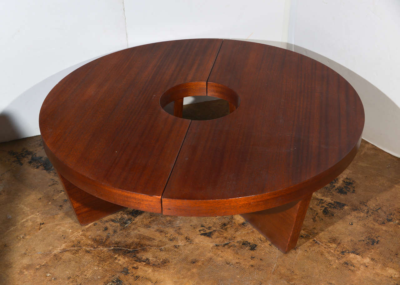 Very good refinished condition.  Structurally sound, fit very closely together.  Nice warm medium brown/walnut finish.  Very sound example.

This posting is for the TWO-PIECE table.

Measurements:

48
