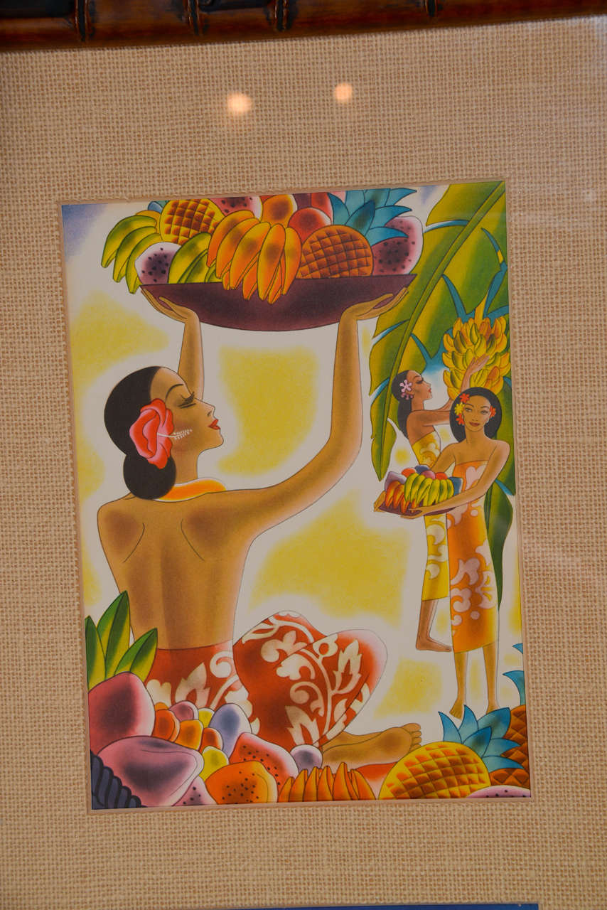 Original complete set Frank McIntosh Art Deco menus for Matson Cruise Lines In Excellent Condition In Dallas, TX