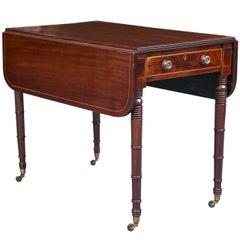 Antique Mahogany Pembroke Table on Turned Legs