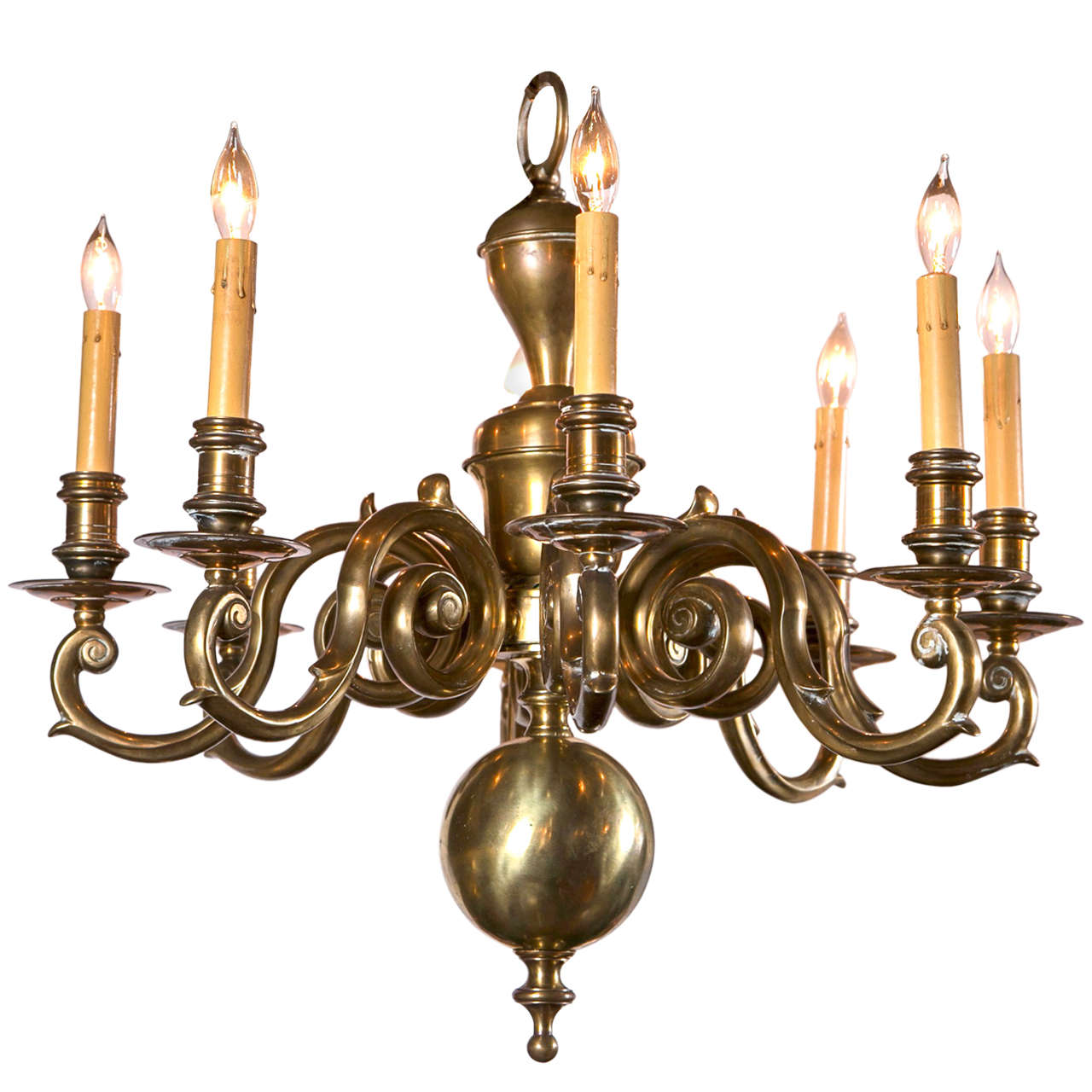 English Brass Chandelier at 1stDibs