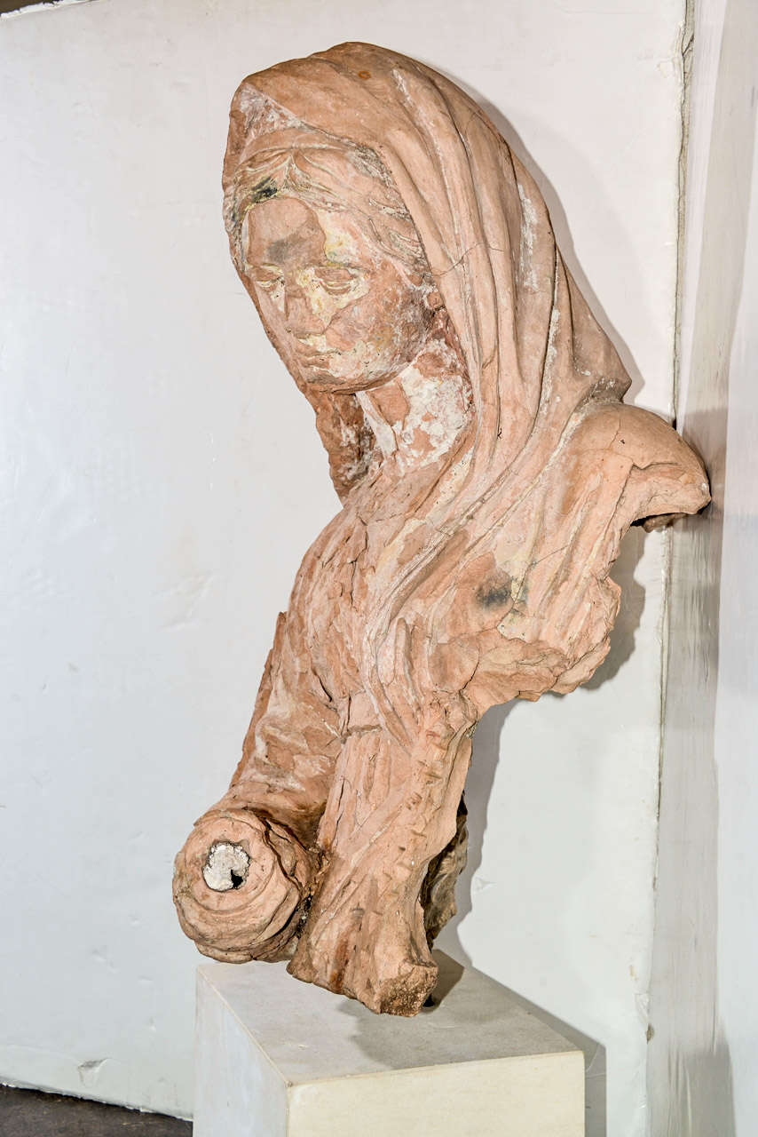 French 18th Century Terra Cotta Large Madonna Fragment For Sale at ...