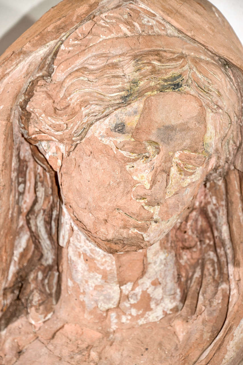 French 18th Century Terra Cotta Large Madonna Fragment For Sale at ...