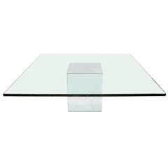 Chrome and Glass Modern Coffee Table Designed by Yamasaki