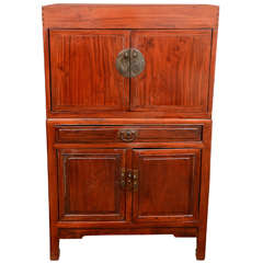 Antique Chinese Elm Wood Chest on Chest