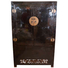 Early Chinese Lacquered Armoire Cabinet