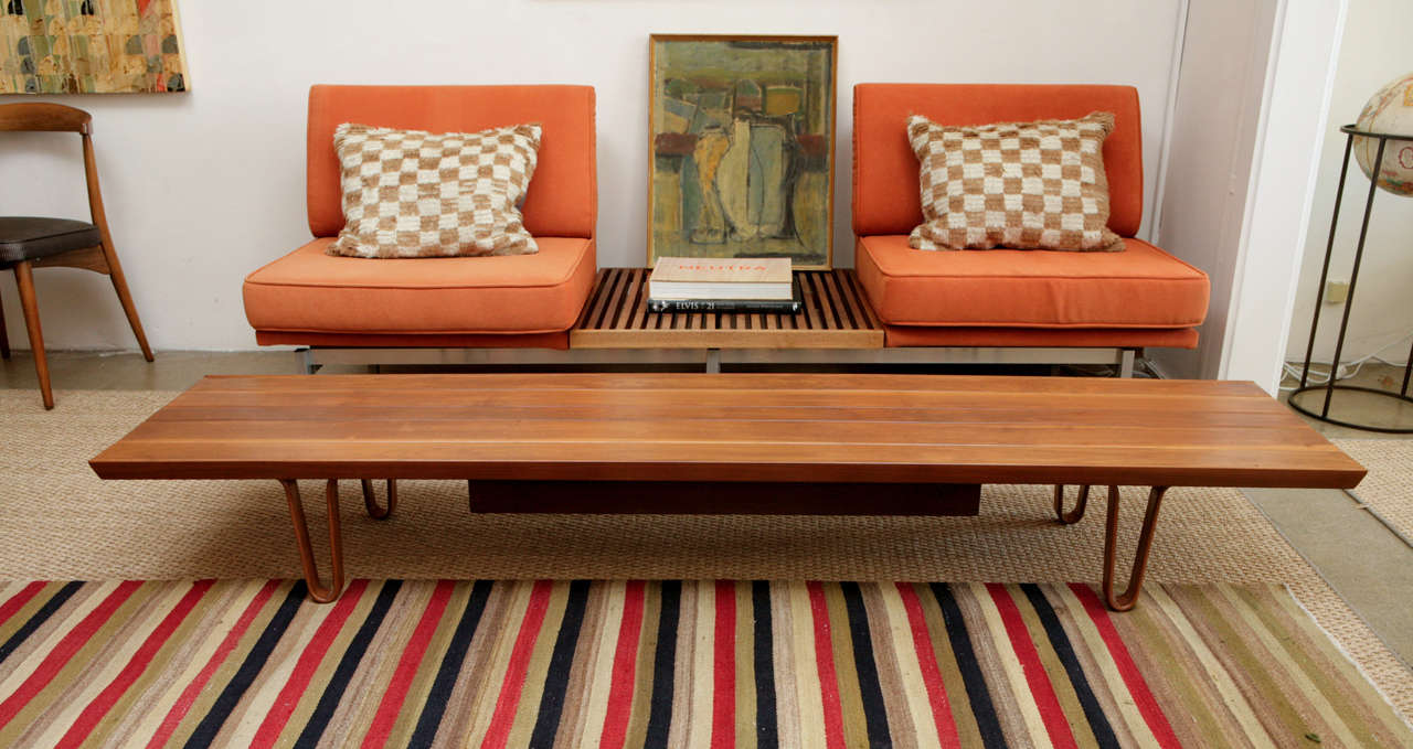 Edward Wormley for Dunbar Long John Bench with Drawer