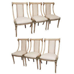 Set of Six Painted Chairs
