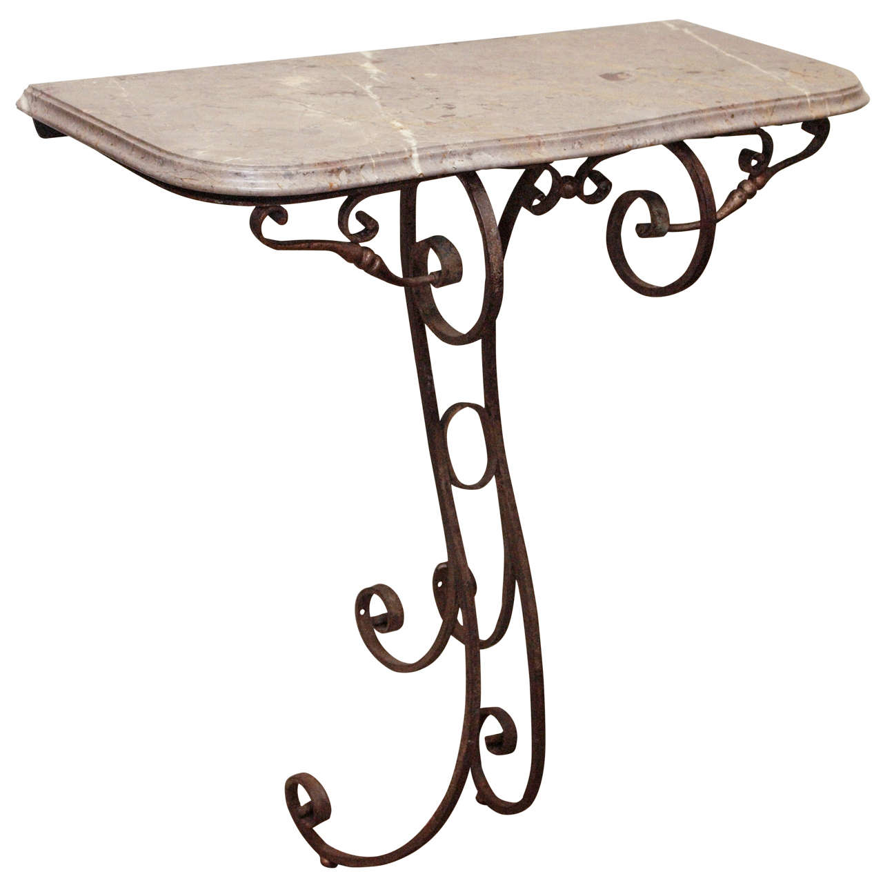 Wrought Iron And Tile Indoor Outdoor Console Table at 1stdibs