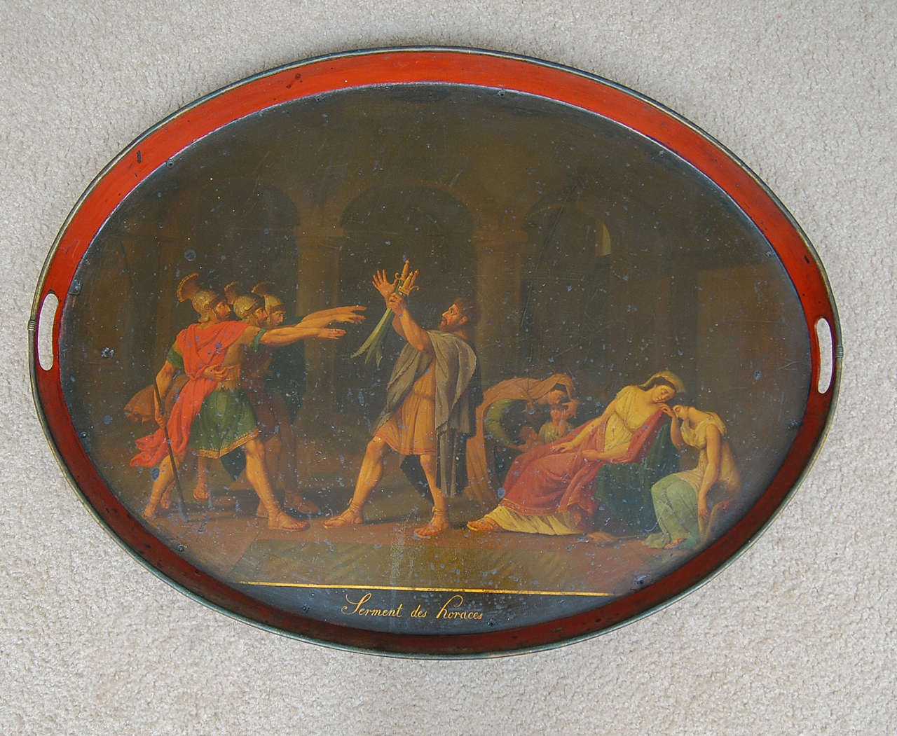 Tole Tray depicting David's "Serment des Horaces"