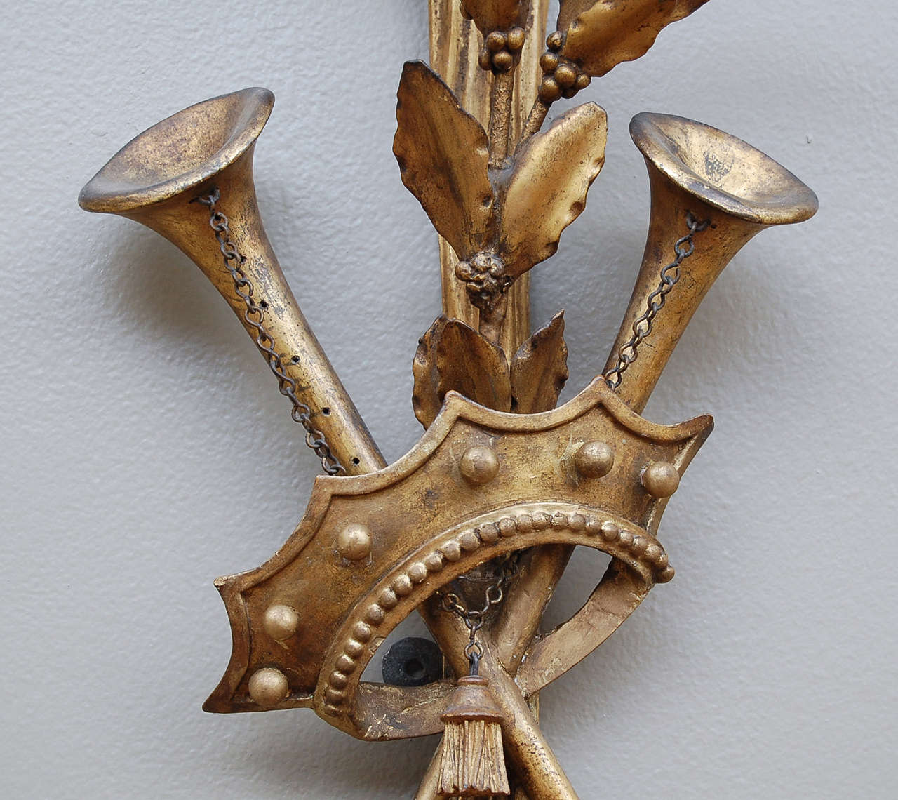 Pair of Musical Neoclassic Sconces In Excellent Condition For Sale In Alexandria, VA