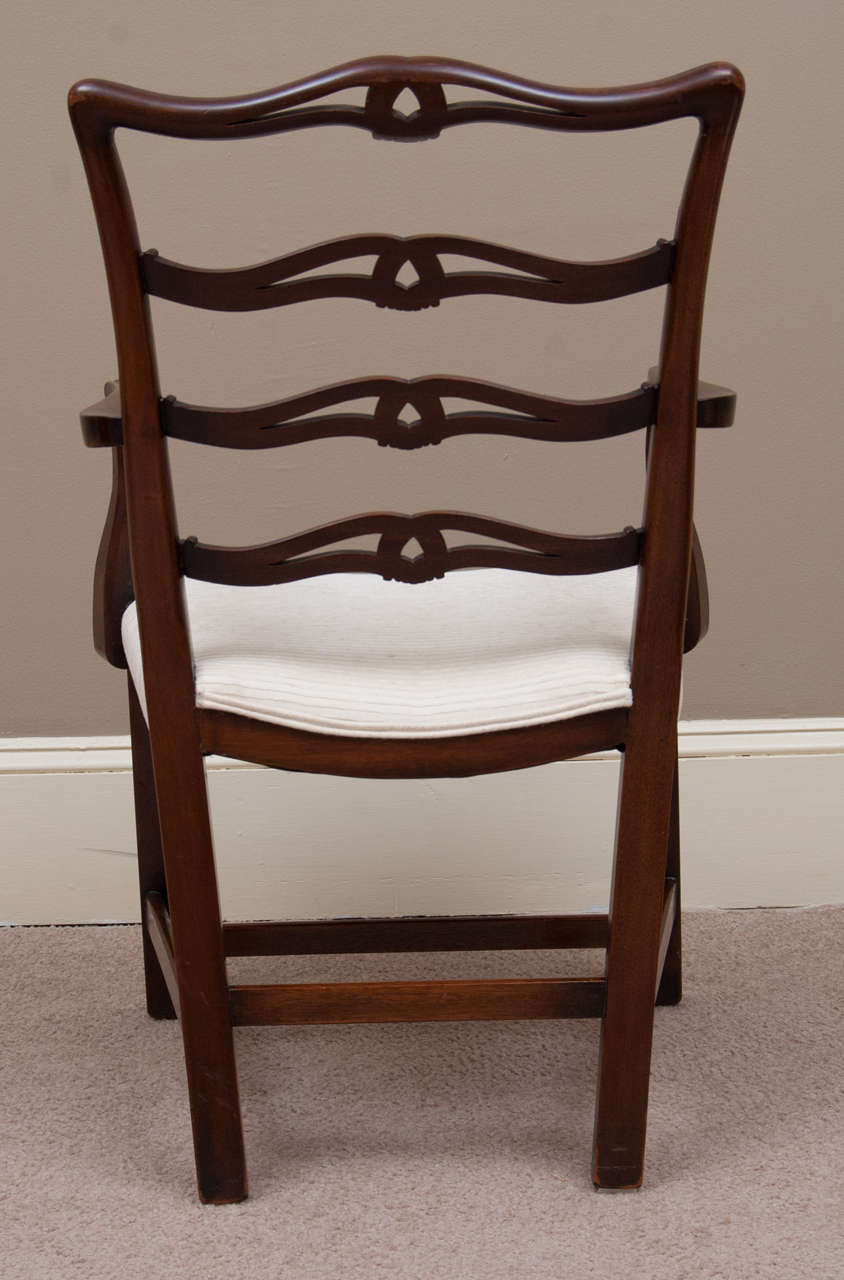 Mahogany Set of 8 Chippendale Style Ladder-Back Chairs