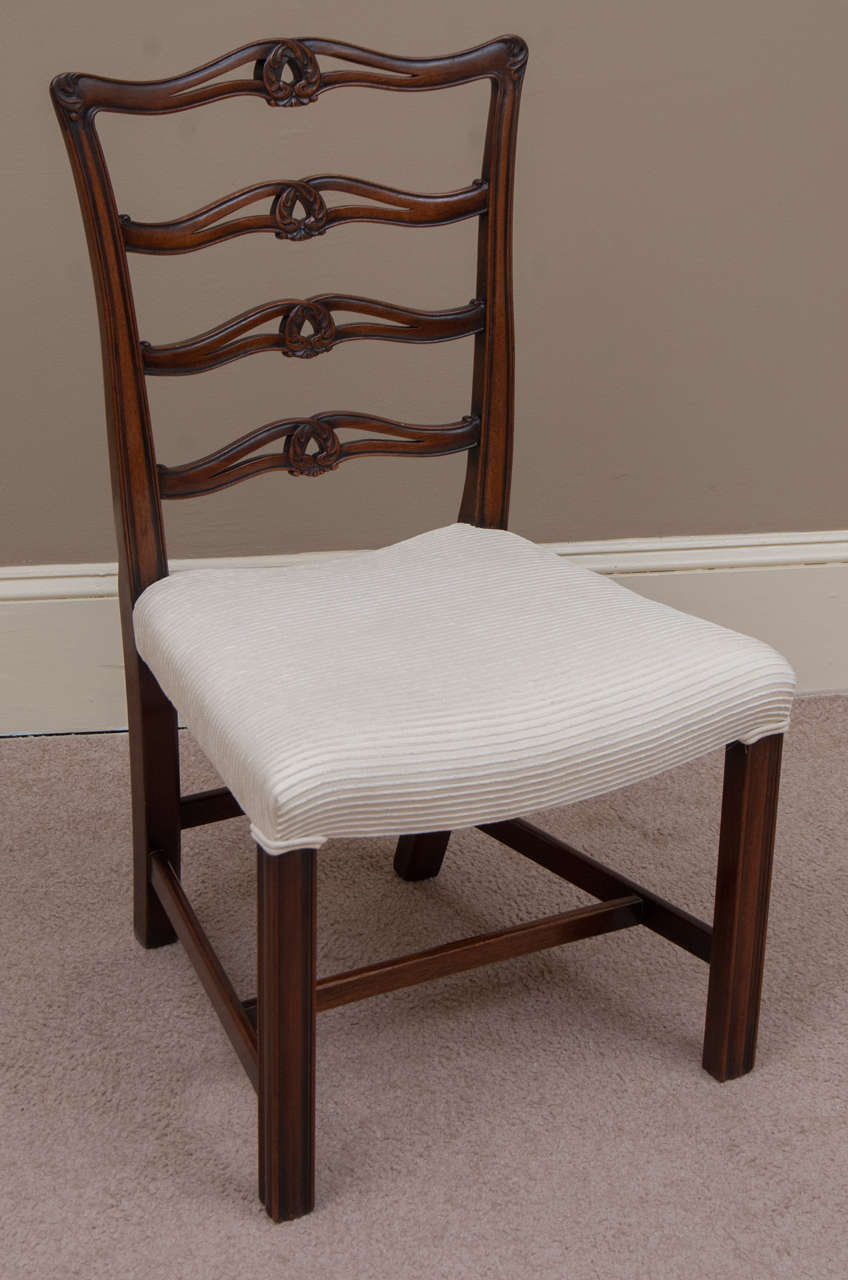 Set of 8 Chippendale Style Ladder-Back Chairs 1