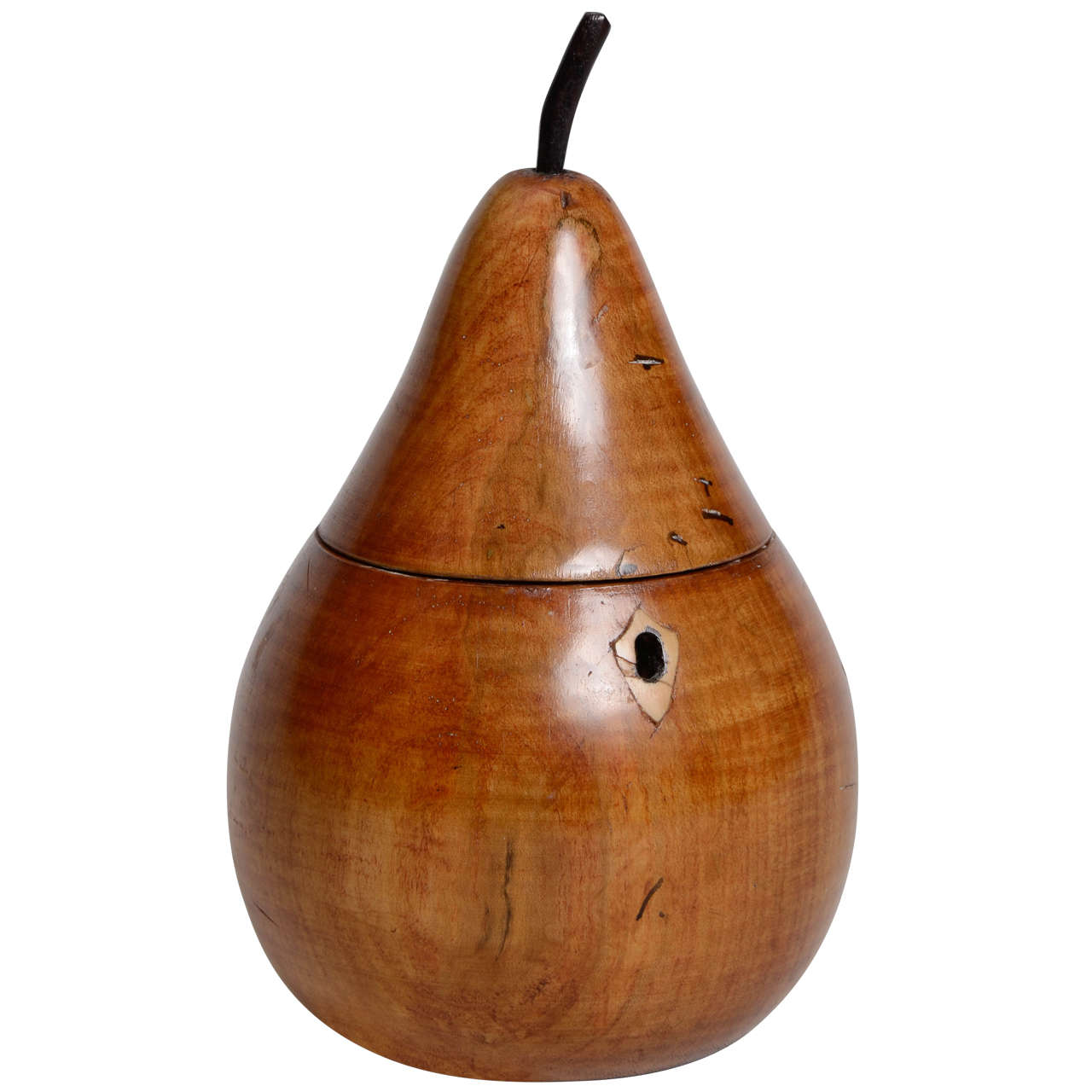 Georgian Style wood Pear-Form Tea Caddy, 20th century For Sale