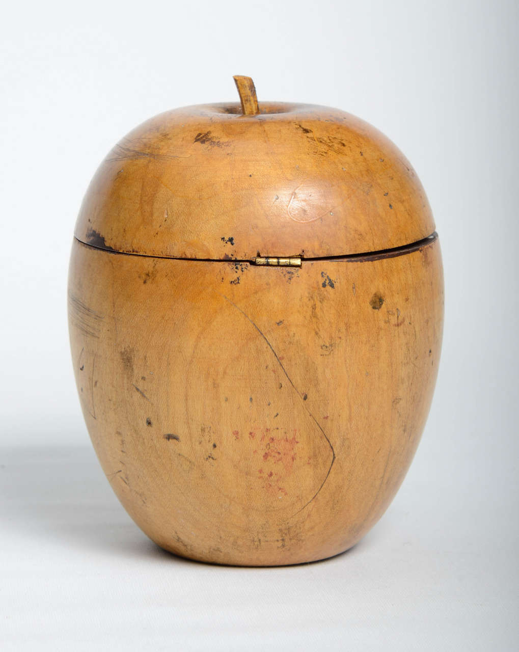 Fruitwood Tea Caddy in the shape of an apple.