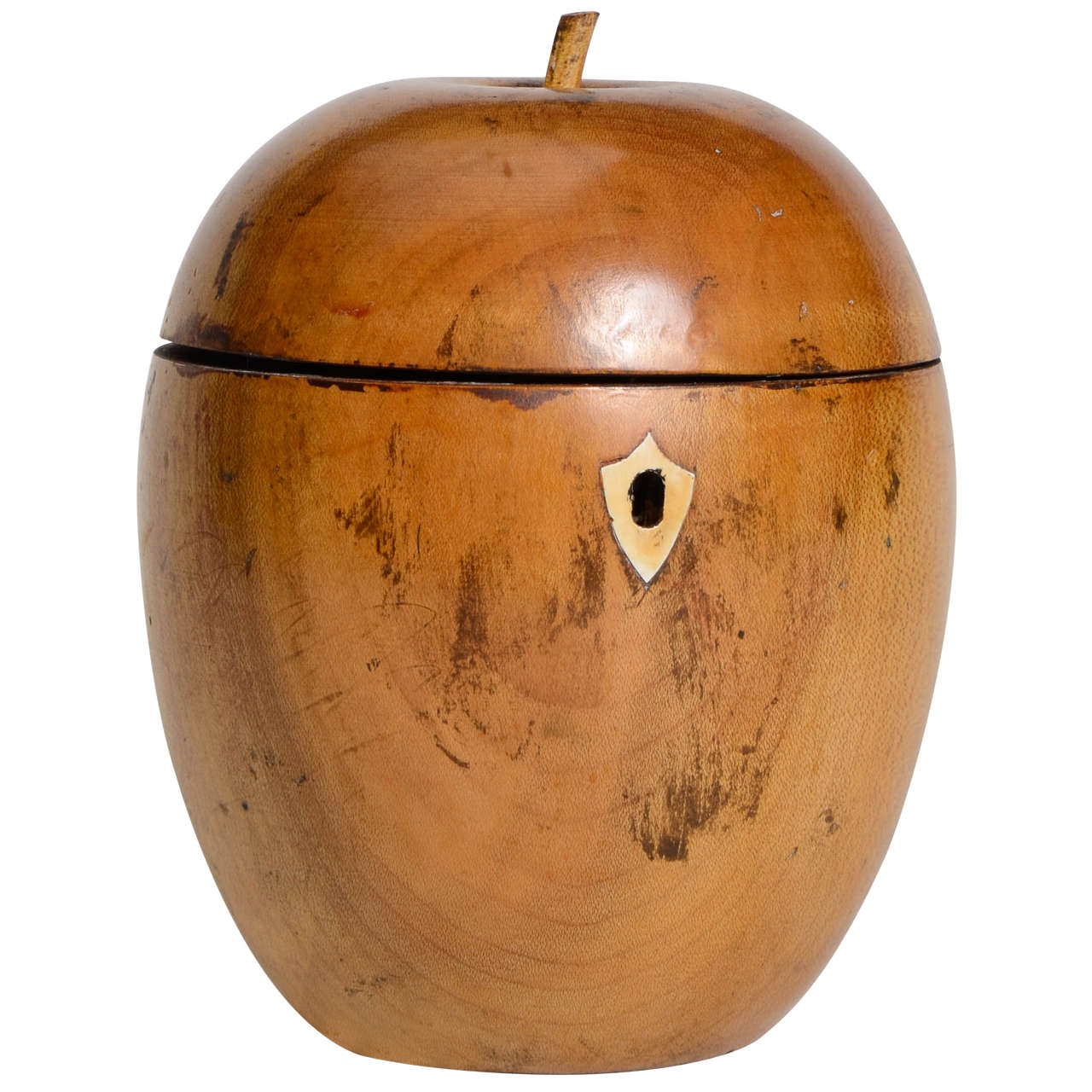 Georgian Style wood Apple-Form Tea Caddy, 20th century For Sale