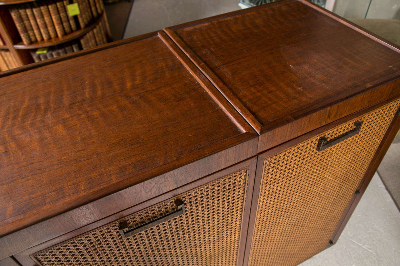 Walnut & Rosewood bar Cabinet In Good Condition In Stamford, CT
