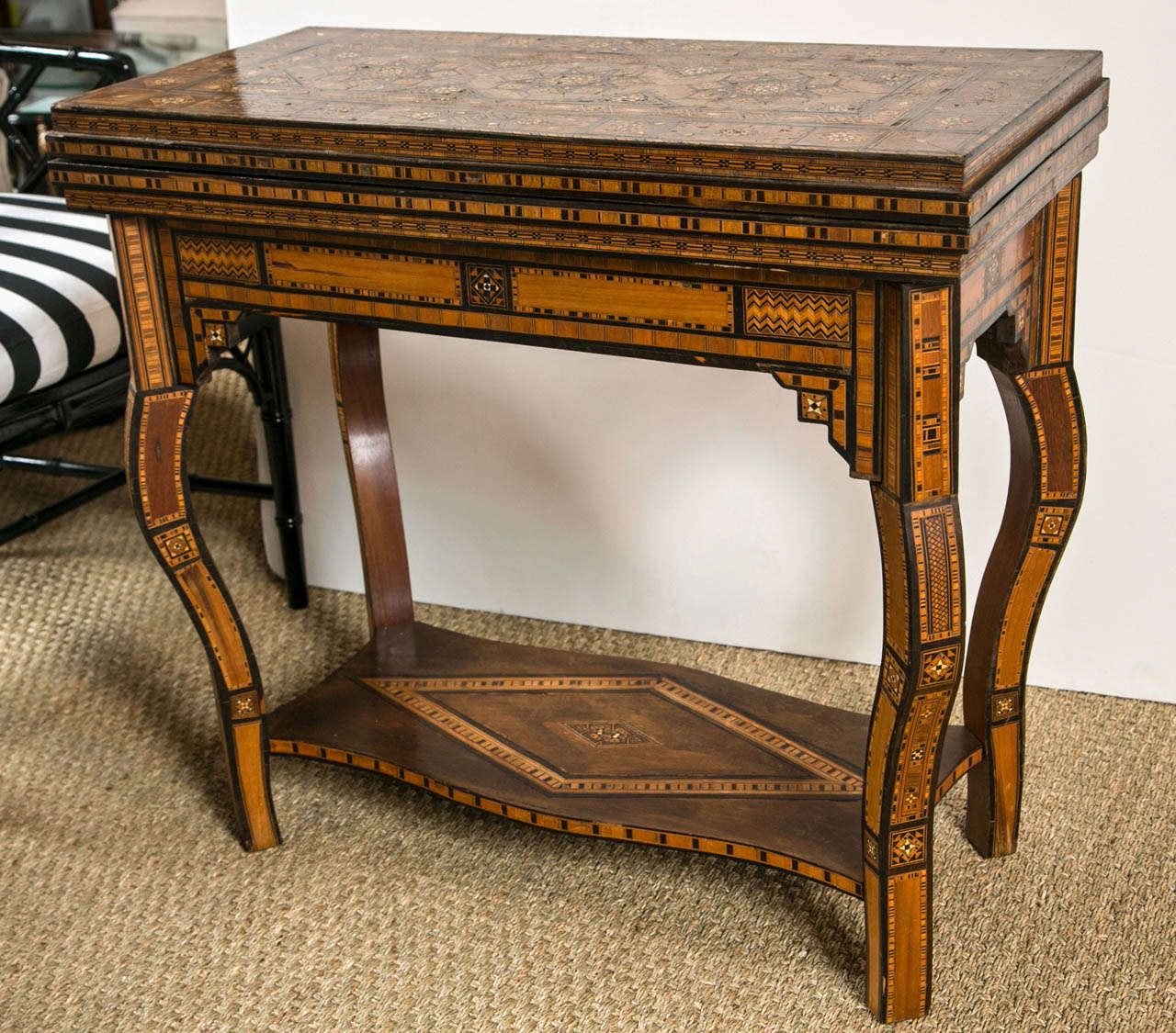 Mediterranean Inlaid Game/Card Table