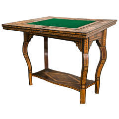 Mediterranean Inlaid Game/Card Table