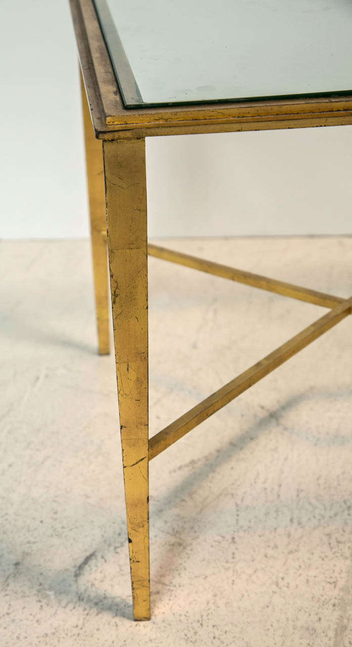 Maison Ramsay Gilt Iron & Glass Coffee Table In Excellent Condition In Stamford, CT