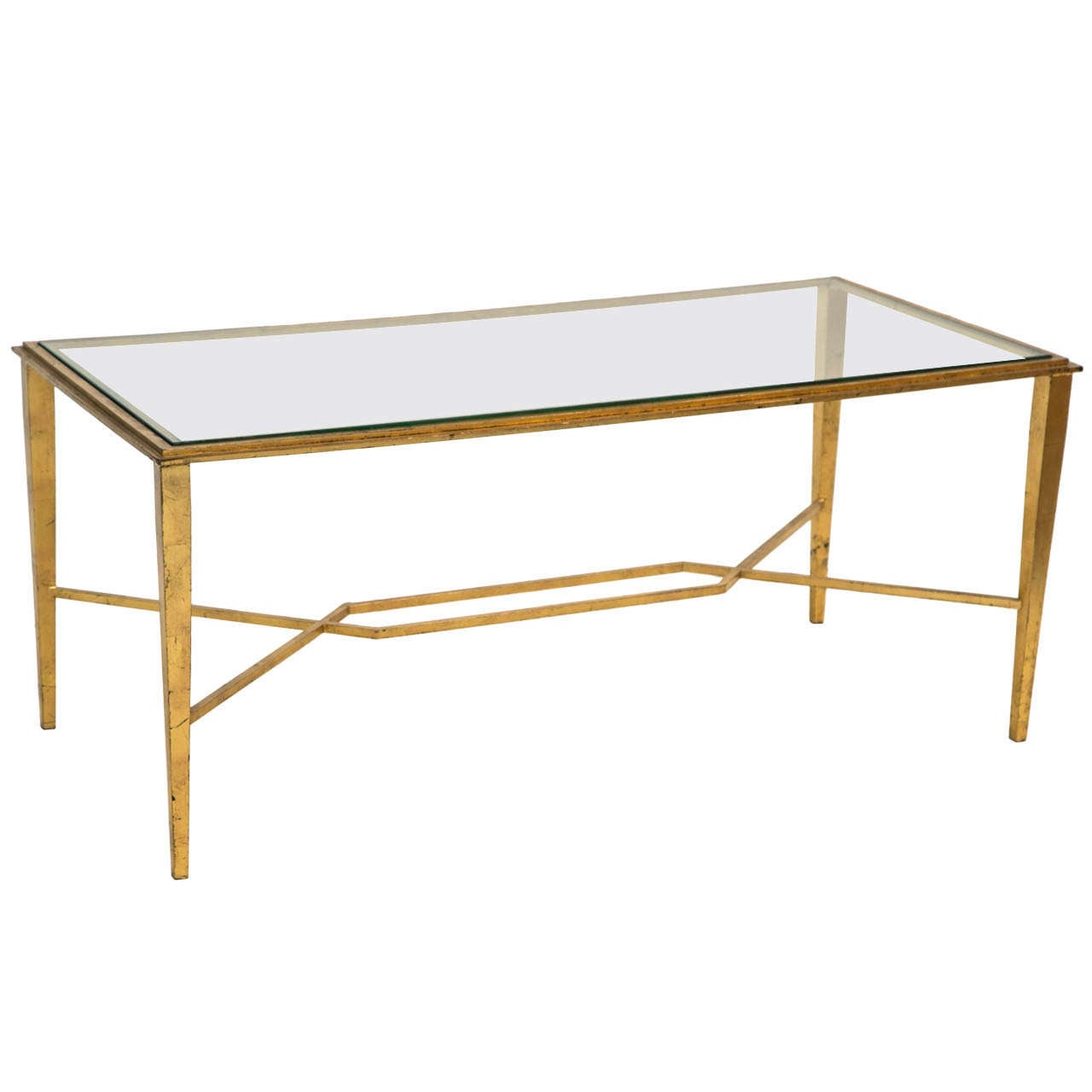 Maison Ramsay Gilt Iron & Glass Coffee Table