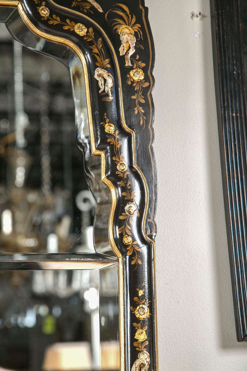black chinoiserie mirror