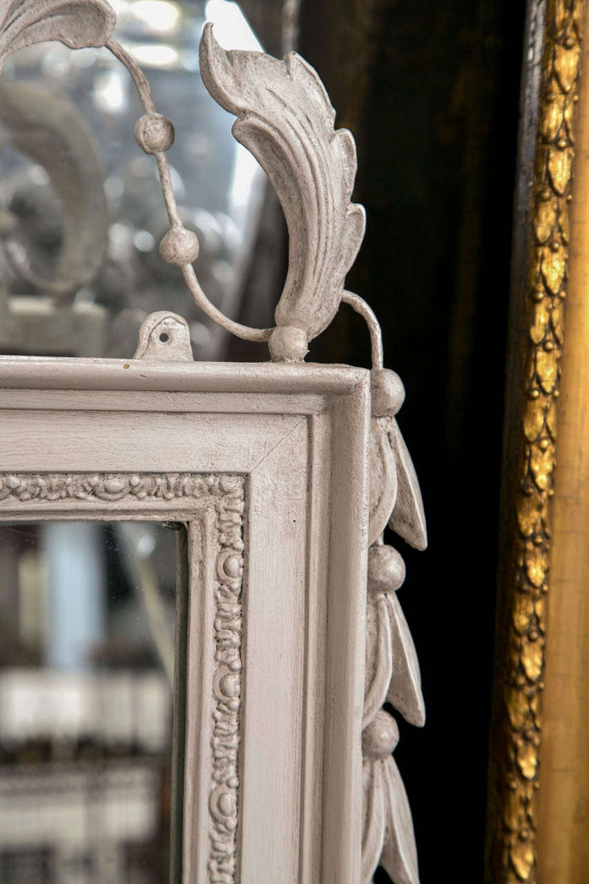 19th Century 19 Century Kent White Painted Mirror For Sale