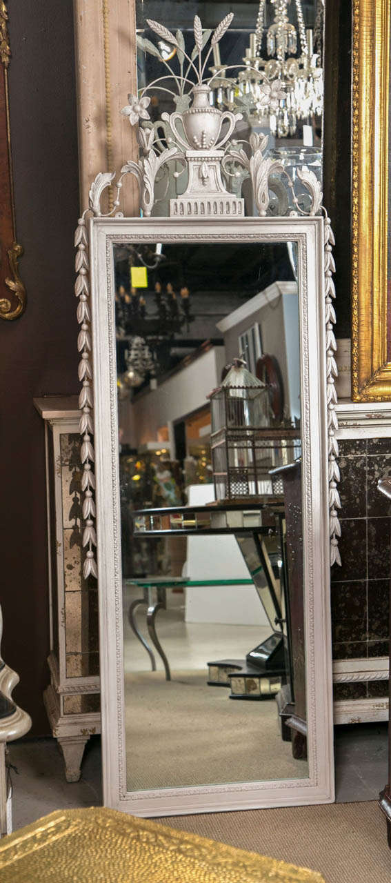 19 Century Kent white painted mirror.