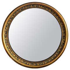 Antique 19c. Large round English Mirror