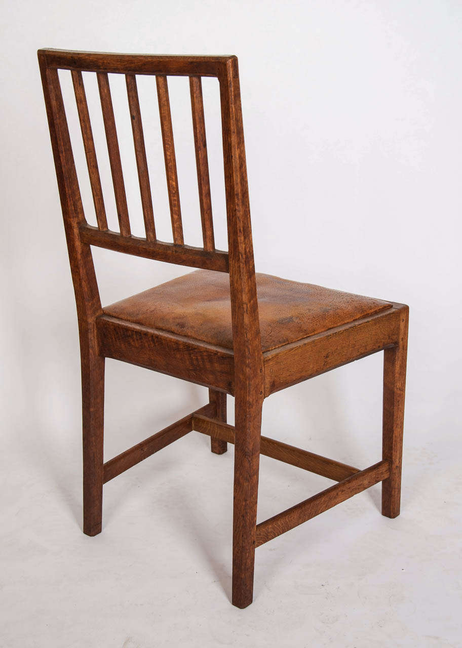 British Set of Six Cotswold School Oak Dining Chairs by Gordon Russell, 1920s For Sale