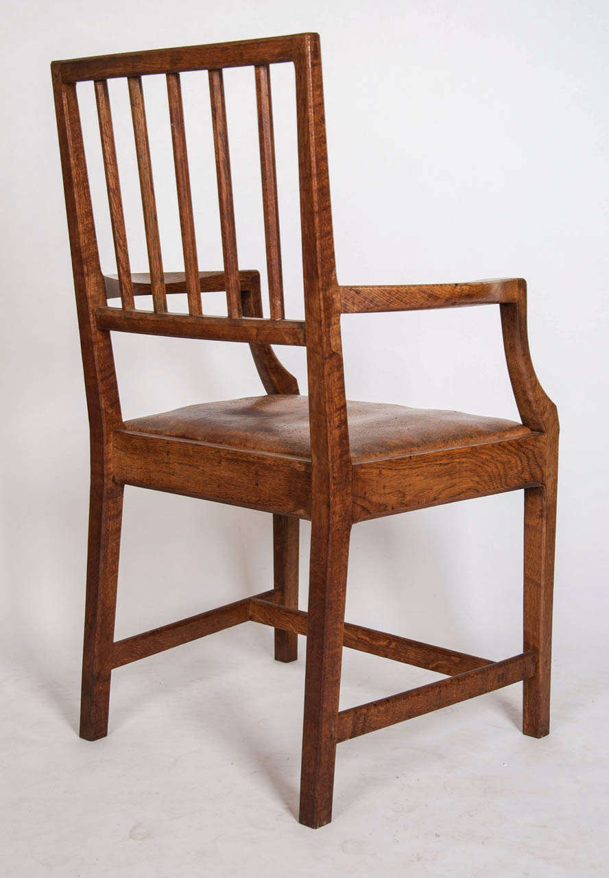 Set of Six Cotswold School Oak Dining Chairs by Gordon Russell, 1920s For Sale 2
