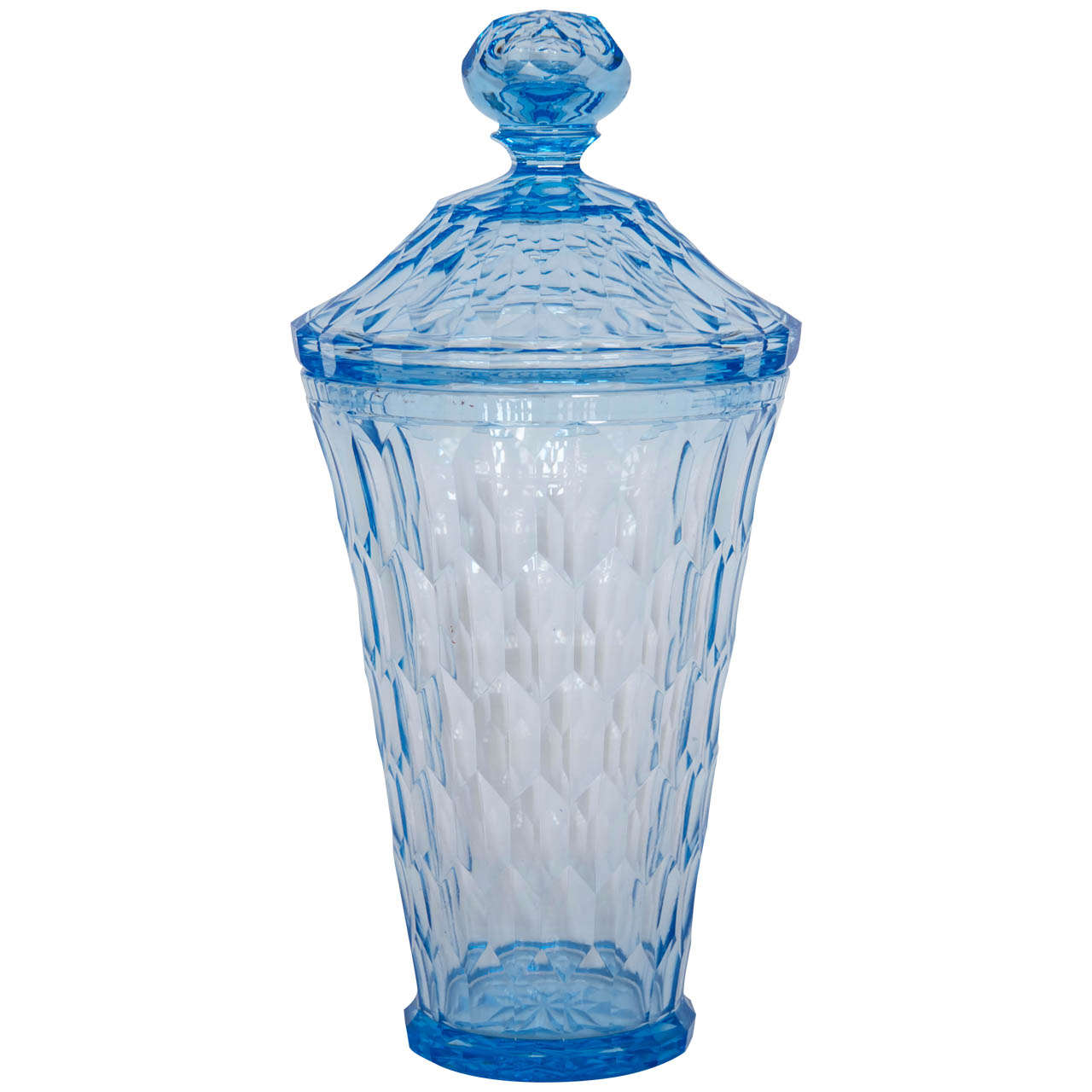 1920s Cut Glass Vase and Cover Designed by Edward Hald for Orrefors For Sale