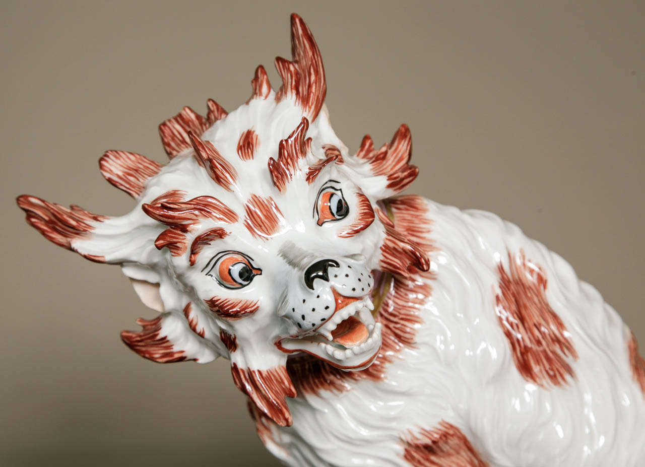 Very Large Porcelain Dresden 'Bolognese' Dog after the Model by Kandler 2