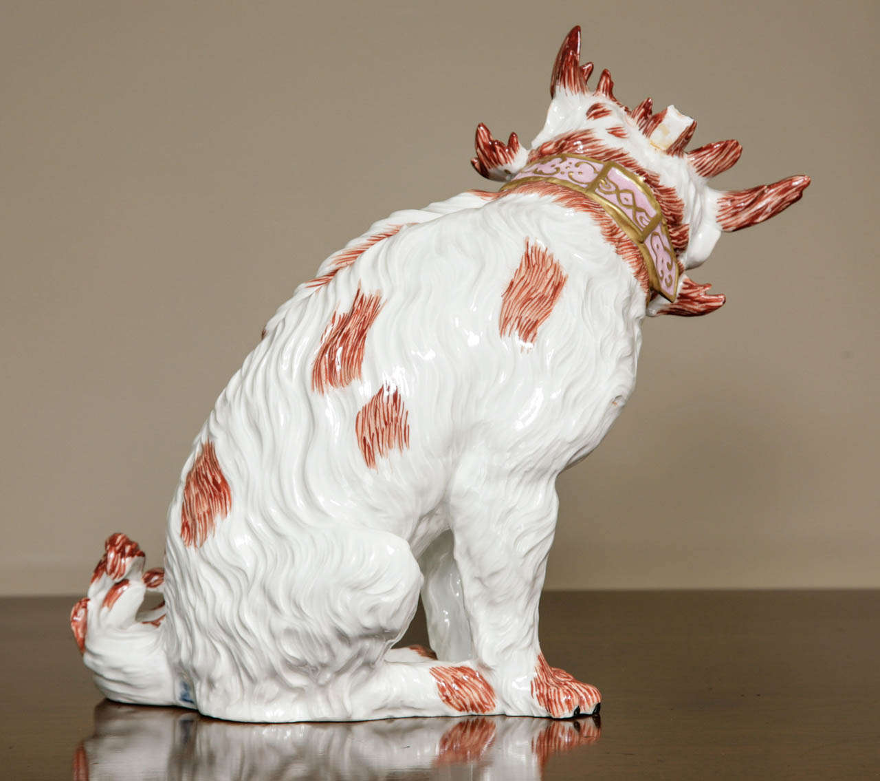 Very Large Porcelain Dresden 'Bolognese' Dog after the Model by Kandler In Excellent Condition In London, GB