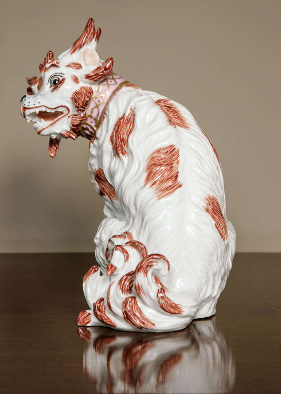 Very Large Porcelain Dresden 'Bolognese' Dog after the Model by Kandler 1
