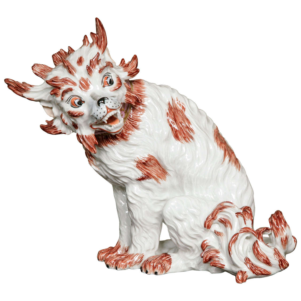 Very Large Porcelain Dresden 'Bolognese' Dog after the Model by Kandler