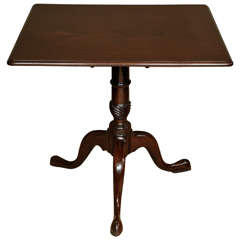 Fine George III Mahogany Large Square Tilt-Top Tripod Table, circa 1770