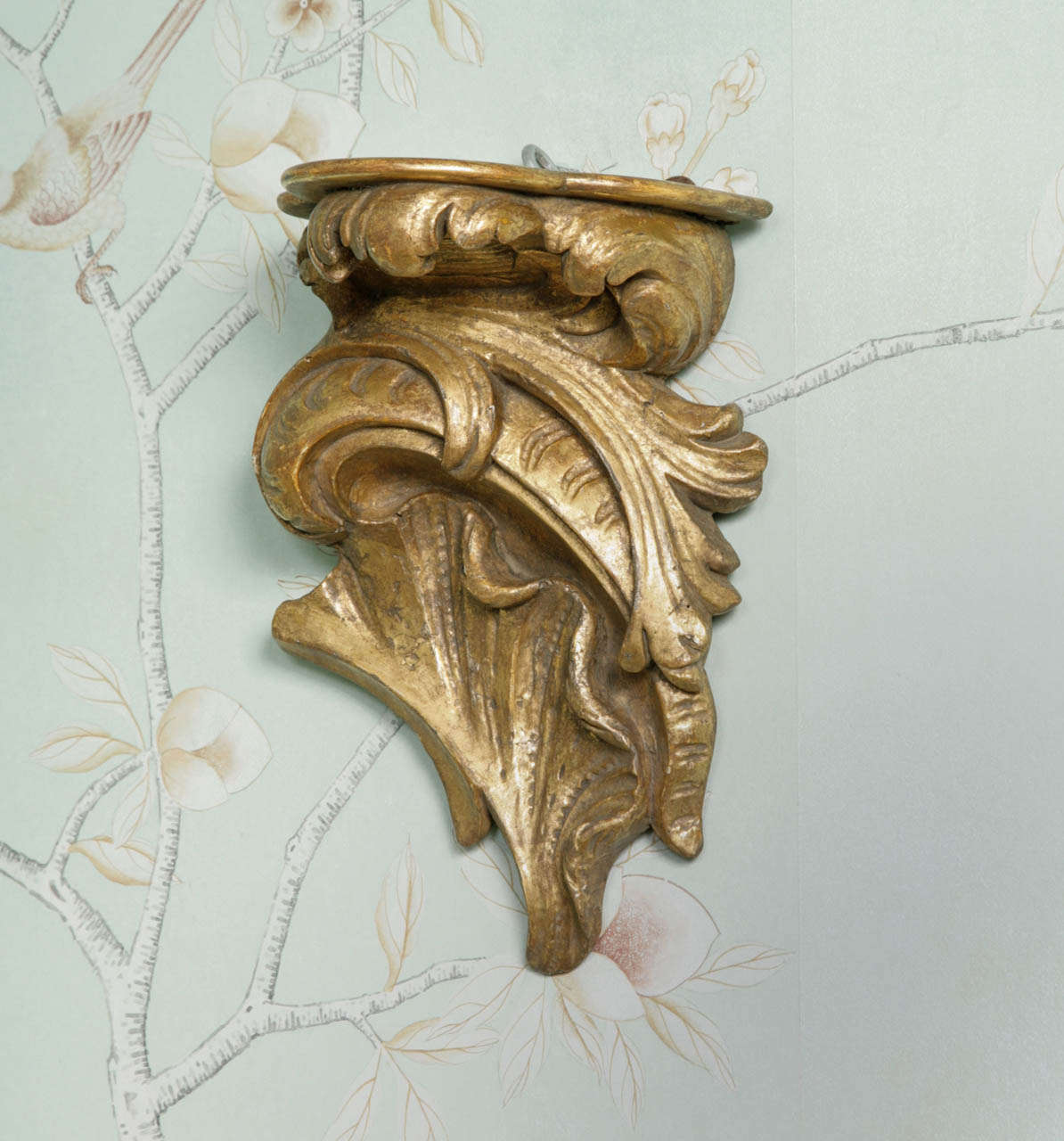18th Century and Earlier 18th Century Carved and Gilt Wood Continental Rococo Wall Bracket For Sale