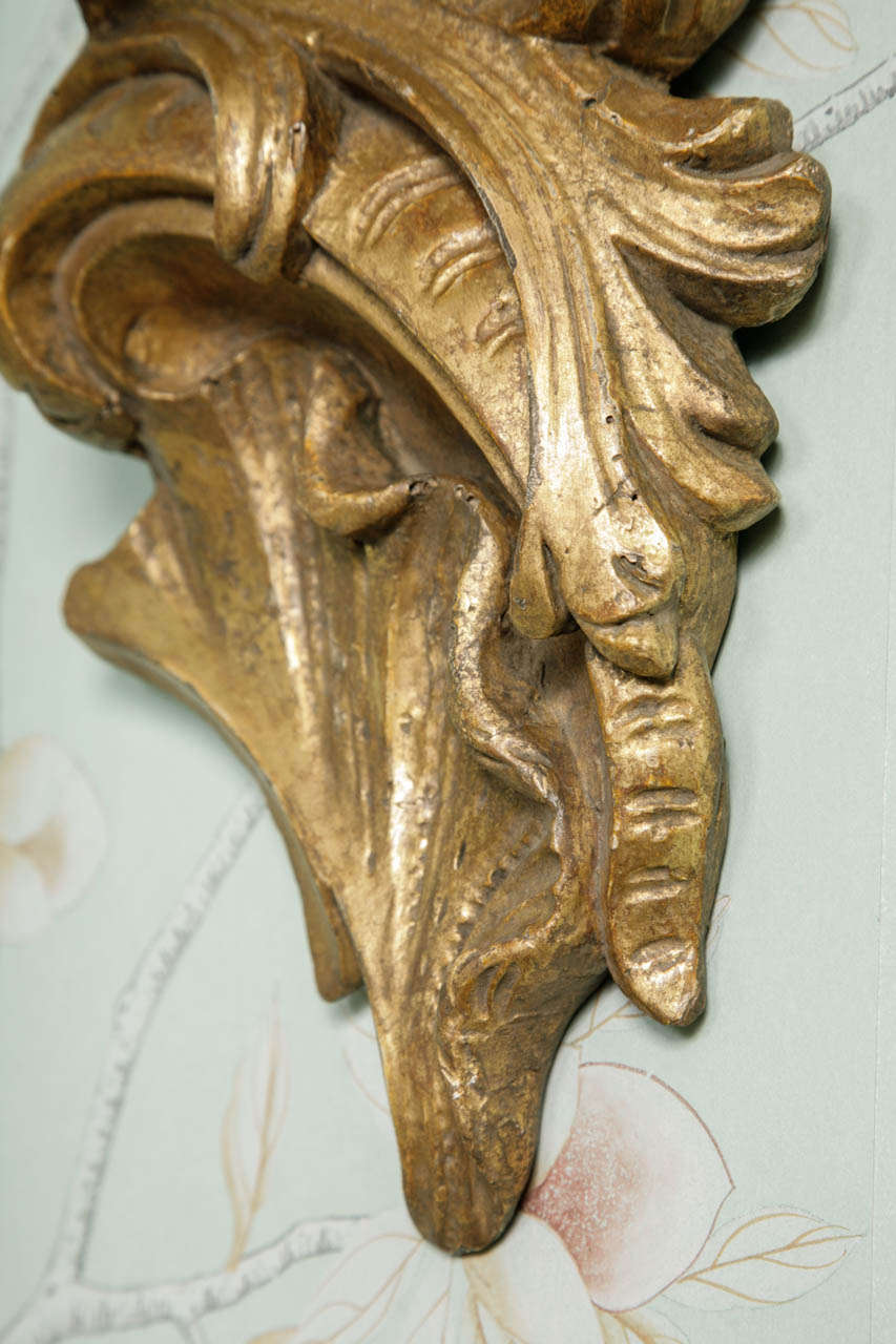 18th Century Carved and Gilt Wood Continental Rococo Wall Bracket In Excellent Condition For Sale In London, GB