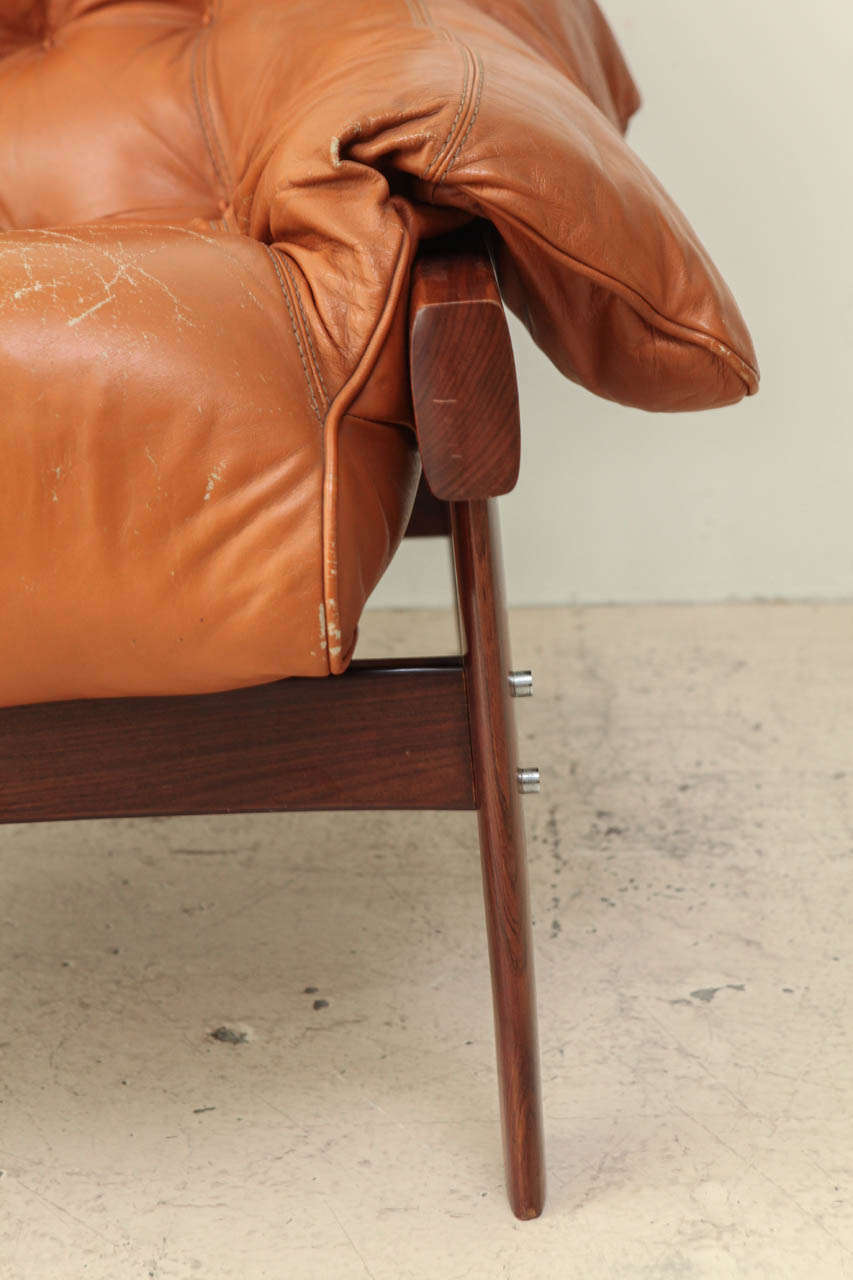Mid-20th Century Percival Lafer Lounge Chair in Original Leather