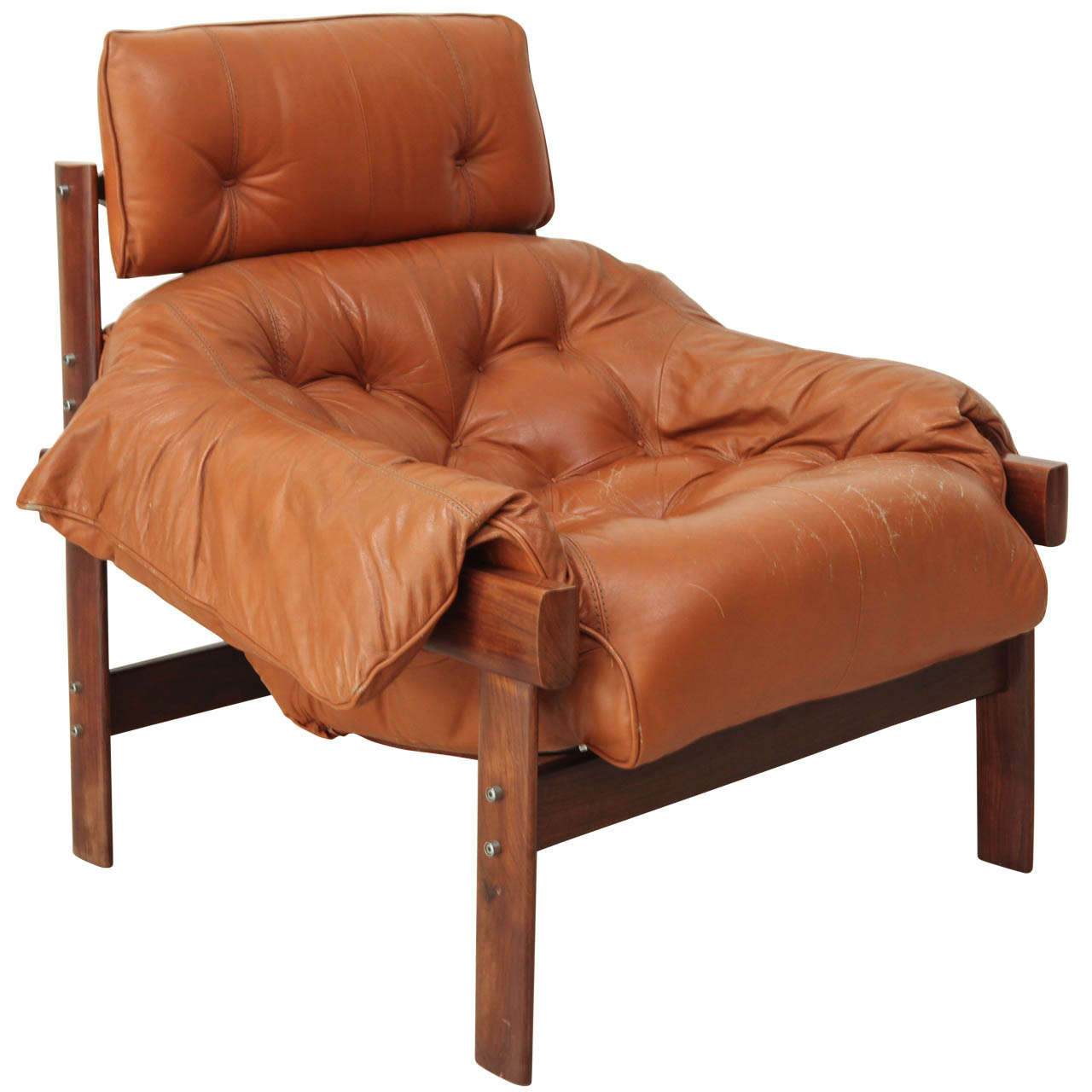 Percival Lafer Lounge Chair in Original Leather