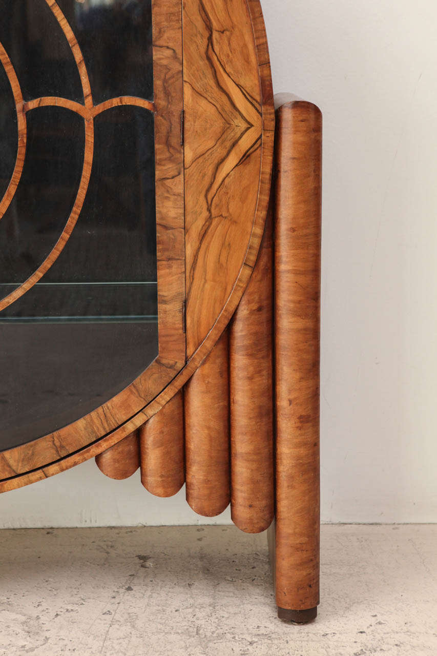Mid-20th Century Art Deco Burl Wood Cabinet