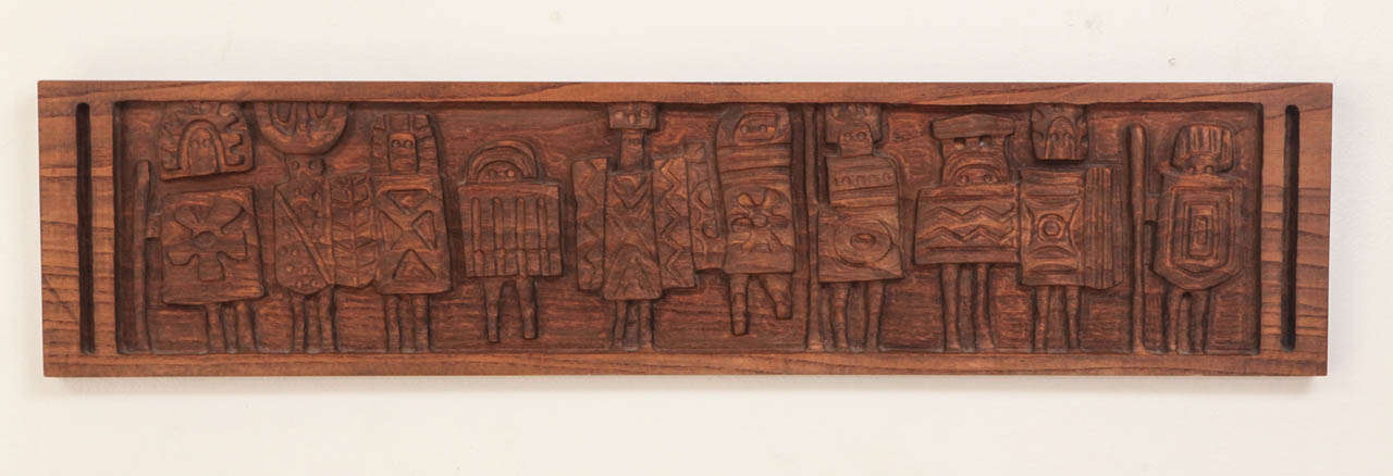 Carved Redwood Panel by California designers Evelyn and Jerome Ackerman.