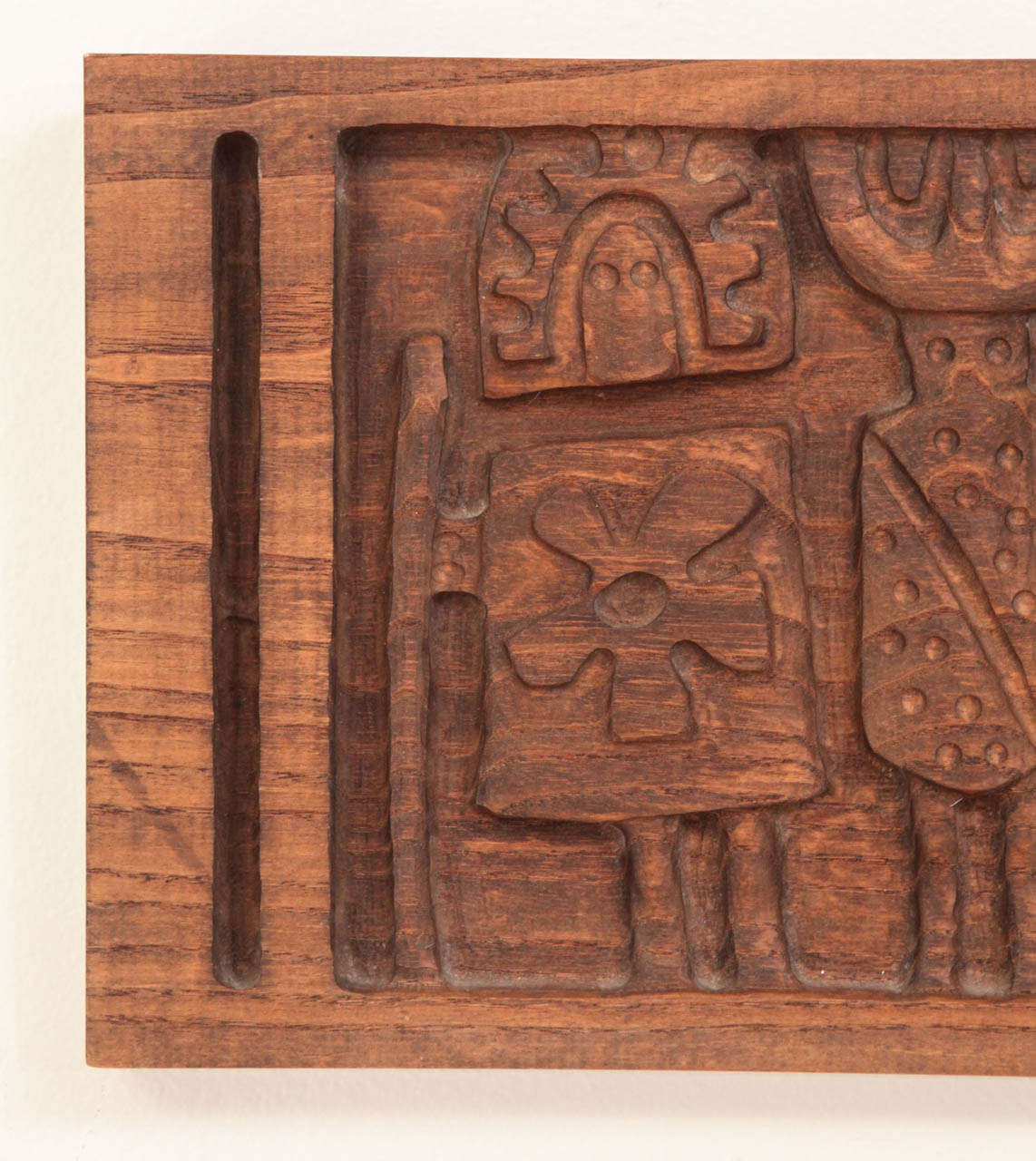 American Carved Redwood Panel by CA Designers Evelyn and Jerome Ackerman